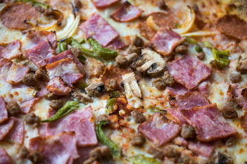 
delicious freshly baked italian pizza