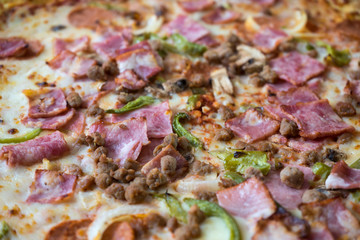 
delicious freshly baked italian pizza