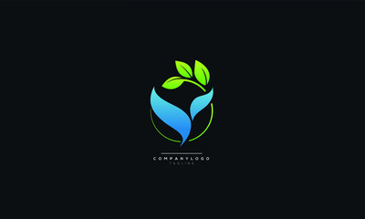 An abstract leaf logo design template