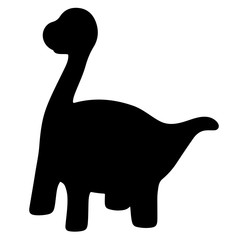 silhouette dinosaur character cartoon vector