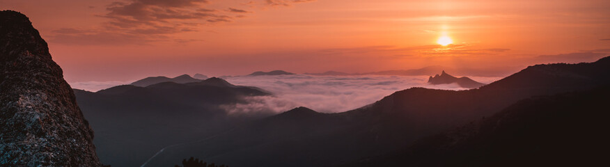 Mountains in the fog