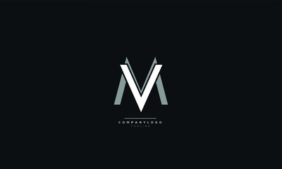 MV MV M V Letter Logo Design Icon Vector Symbol