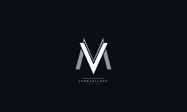 MV MV M V Letter Logo Design Icon Vector Symbol