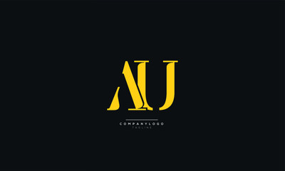 AU Letter Logo Design Icon Vector Symbol