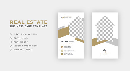 Real estate vertical business or visiting card template