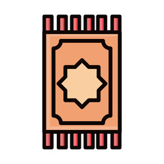 traditional carpet culture eid mubarak islamic religious celebration line and fill icon