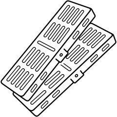 Set of medical sterilization tray for instruments