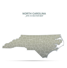north carolina map. vector map of north carolina in US. united states eps map.