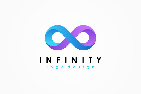 Blue and Purple Motion Infinity Logo isolated on White Background. Usable for Business and Technology Logos. Vector Logo Design Template Element.