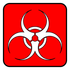 Biohazard sign on white.