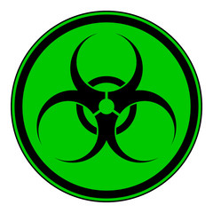 Biohazard sign on white.