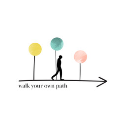 walk your own path concept illustration. personal growth and development process. 