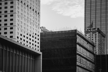 Hong Kong Modern Architecture, image on black and white