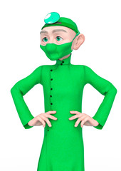 old doctor cartoon is ready to fight