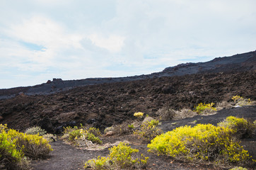Malpaís (lava fields) landscape at the foot of the Volcán de San Antonio volcano