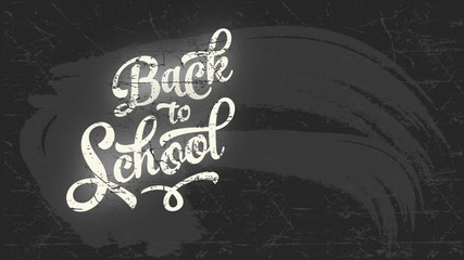 back to school script concept science using groovy typography written with white chalk on a black recently wiped blackboard - Powered by Adobe