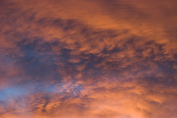 Fototapeta premium Vibrantly lit up clouds during sunset