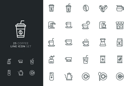 25 Line Icon Set - Coffee