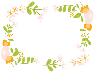 bordes de flores y hojas. Decoración y orlas vintage