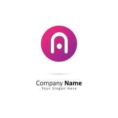 Abstract Initial Letter A Logo with Circle and Dot Element. Design vector illustration Logo for Company Template