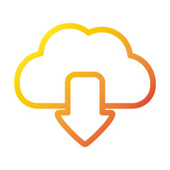 cloud computing download data internet web technology interface gradient style icon