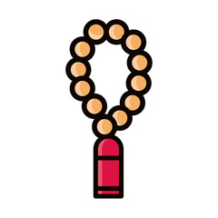 arabic rosary ramadan islamic celebration line and fill icon