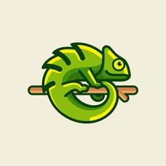 Chameleon Logo Design Vector Illustration