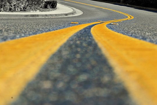 Double Yellow Line On Road