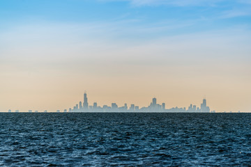 Chicago Skyline. Seen from Lake Michigan
