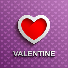 Valentines day card with heart, Vector illustration Eps 10