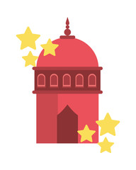 ramadan kareem mosque tower temple with stars