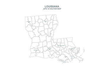 louisiana map. U.S. states louisiana vector map. united states of america map. 