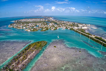 Aerial View of Florida Key Towns