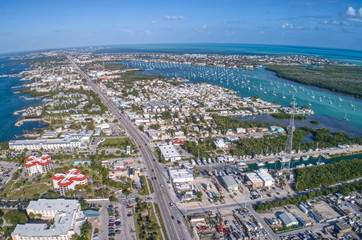 Aerial View of Florida Key Towns