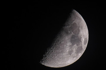 Low Angle View Of Moon Against Clear Sky At Night