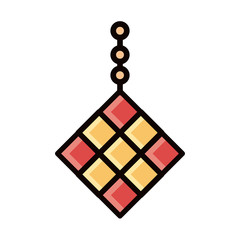 decoration ornament eid mubarak islamic religious celebration line and fill icon