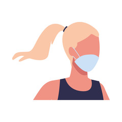 woman using face mask for covid19