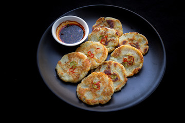 Potato pancake which is called gamjajeon in Korea