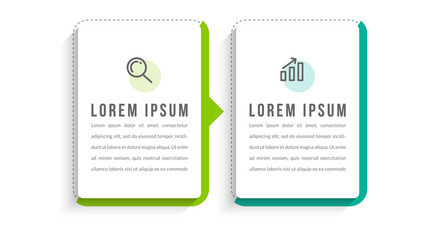 Minimal infographic template design with numbers 2 options or steps.