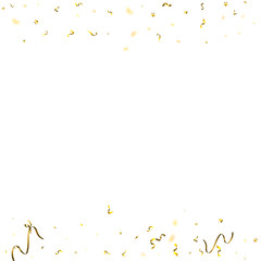 Holiday Serpentine. Gold Foil Streamers Ribbons.