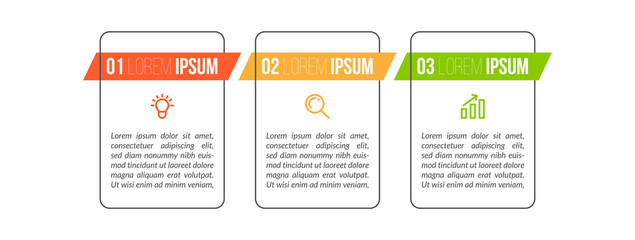 Minimal infographic template design with numbers three options or steps.