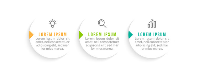 Minimal infographic template design with numbers three options or steps.