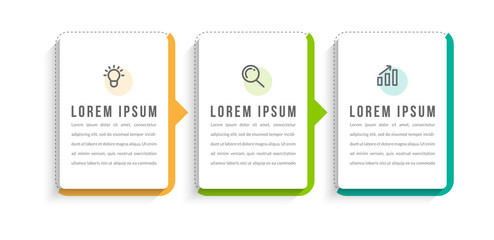 Minimal infographic template design with numbers three options or steps.