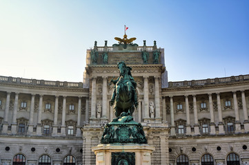 Fototapeta na wymiar Vienna, Austria - May 18, 2019 - The Hofburg Palace is a complex of palaces from the Habsburg dynasty located in Vienna, Austria.