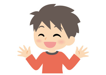 男子の表情　喜ぶ