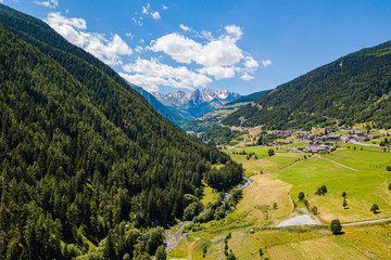 Fototapeta na wymiar Aerial view of Etroubles, Aosta Valley, Italy