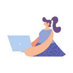 woman working and studying from home