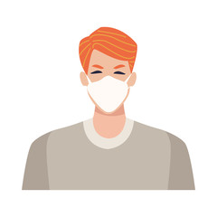 man using face mask for covid19