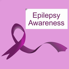 Purple ribbon symbol of EPILEPSY Awareness