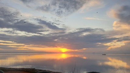 sunrise over the river